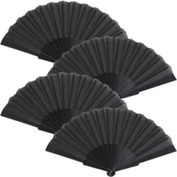 4 stuks opvouwbare handventilator - Chinese stof waaier voor bruiloften en feesten — thumbnail 3