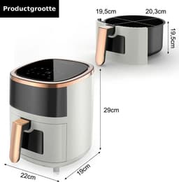 Lunekiss multifunctionele luchtfriteuse 6L – 1800W – digitaal display – kijkvenster – 8 programma’s – airfryer — thumbnail 4