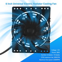 Universele Auto Koelventilator 10 Inch 12V 80W – Elektrische Ventilator voor Auto en Vrachtwagen — thumbnail 2