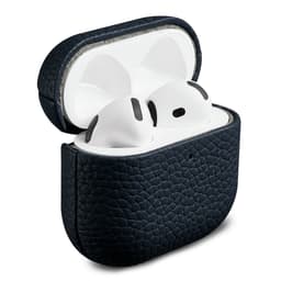 Accezz Echt Leren Case - Hoesje geschikt voor AirPods 4 - Donkerblauw — thumbnail 1