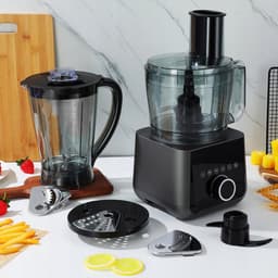 Keukenmachine 2.5L - Professionele Foodprocessor met Mengkom - 1000W Motor - EU Stekker - Voor Soepen, Sausen en Deeg — thumbnail 2