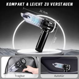 NETTLIFE - Kruimelzuiger - Handstofzuiger - Accu Mini Stofzuiger Draadloos - 25000Pa - 4-in-1 Autostoofzuiger - 3 standen - Draagbare stofzuiger - voor auto Huishouden Dierenharen - Zwart — thumbnail 5