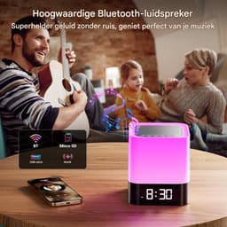 GELLDG Draagbare Bluetooth-luidspreker met verlichting - kan gebruikt worden als nachtlampje - aanraakgevoelige dimbare wekker - RGB-kleurveranderende ledverlichting - een geschikt cadeau geschikt voor meisjes, kinderen, tieners — thumbnail 5