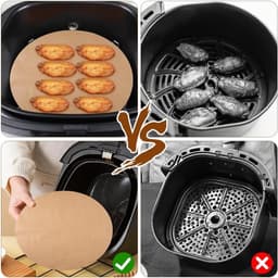 100 Sheets Diameter 30cm Round Air Fryer Baking Paper - Non-Stick - Heat Resistant voor Pizza Oven — thumbnail 5