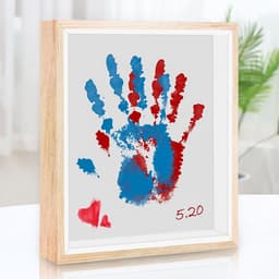 DIY Baby Voetafdruk en Handafdruk Set met Fotolijst en 8 Kleuren Verf — thumbnail 4