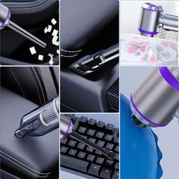 OKWISH Auto Stofzuiger met Blaasfunctie - Draadloze Handstofzuiger met 19000Pa en 3 Snelheden - Zilverviolet — thumbnail 5