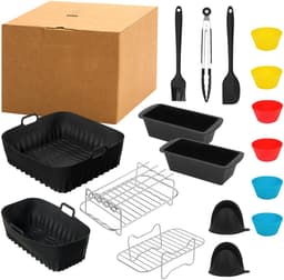 YONO Accessoires Set - geschikt voor Philips Dual Basket Airfryer - 5000 - 3000 series - 18in1 — thumbnail 9