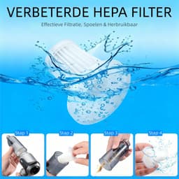 Fokelyi Kruimeldief Snoerloos-Handstofzuiger-16000 Pa zuigkracht-9 Opzetstukken-Air Duster-100W-Kruimelzuiger-Zuigen & Blazen-Valentijn cadeau — thumbnail 2