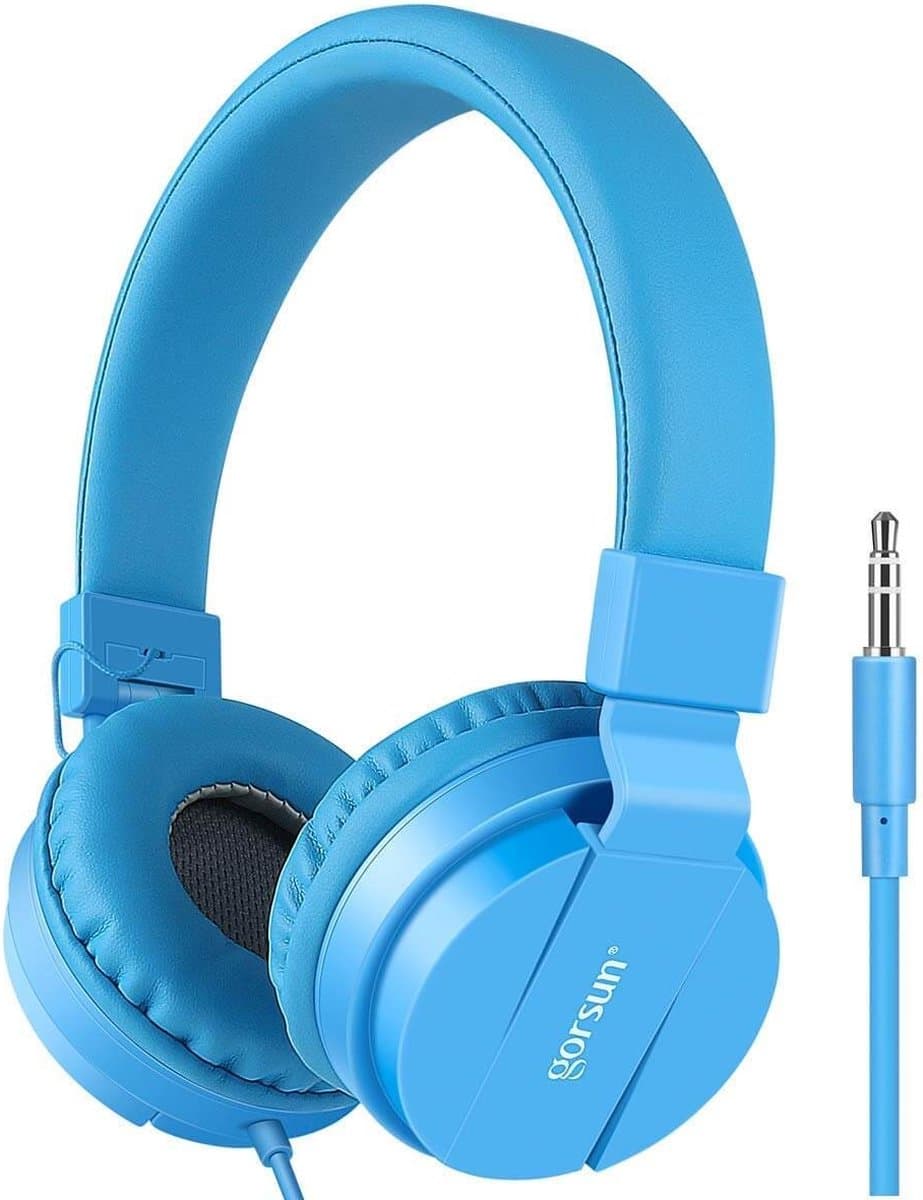 iPad Koptelefoon Kinderen - Hoofdtelefoon Kids Verstelbaar - On-Ear Volumebegrenzing - Blauw — afbeelding 1