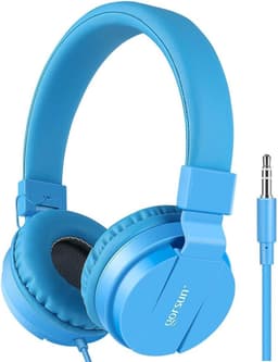 iPad Koptelefoon Kinderen - Hoofdtelefoon Kids Verstelbaar - On-Ear Volumebegrenzing - Blauw — thumbnail 1