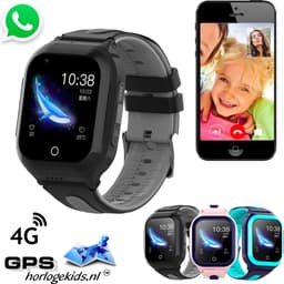 GPSHorlogeKids© - GPS horloge kind - smartwatch kinderen - WhatsApp - 4G videobellen - spatwaterdicht - SOS alarm - incl. SIM - OMNI Zwart — thumbnail 1