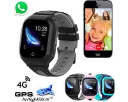 GPSHorlogeKids© - GPS horloge kind - smartwatch kinderen - WhatsApp - 4G videobellen - spatwaterdicht - SOS alarm - incl. SIM - OMNI Zwart