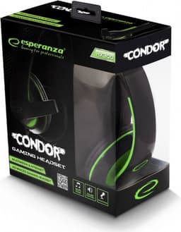 Esperanza EGH300G Gaming Headset Condor Zwart, Groen — thumbnail 3