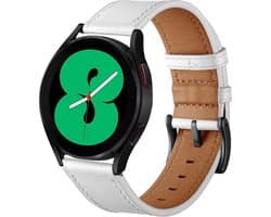 By Qubix - Geschikt voor Garmin bandje - lederen bandje - Wit - Geschikt voor Garmin Vivoactive 6 / Vivoactive 5 / Vivoactive 3 - Smartwatch bandje 20mm