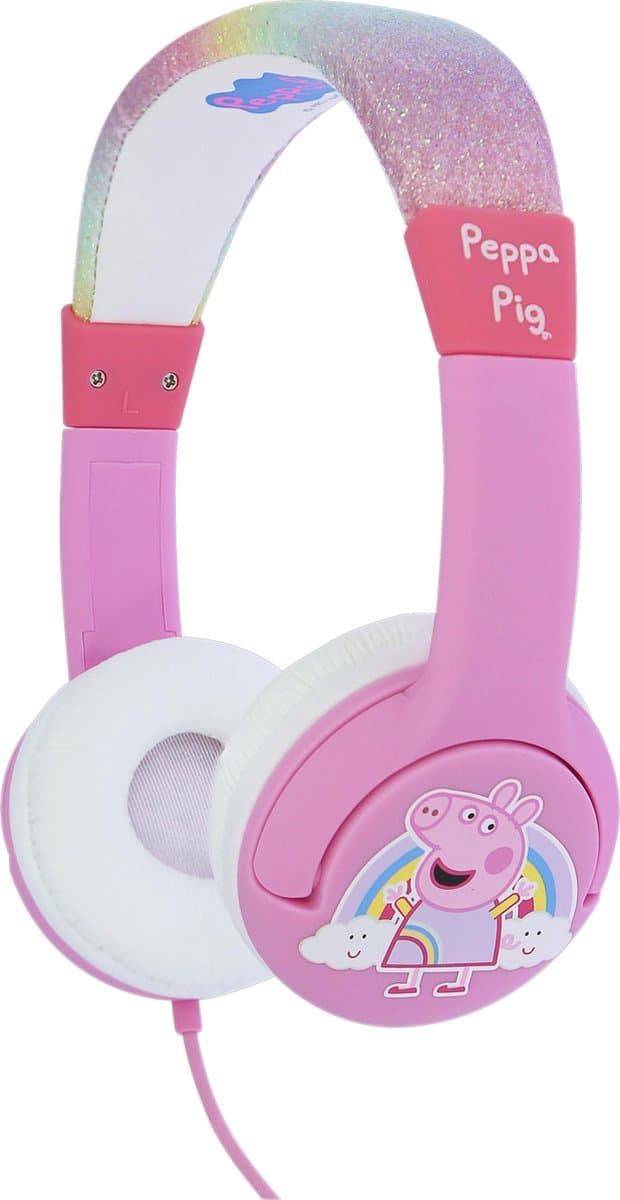 Peppa Pig regenboog - kinderkoptelefoon met volumebegrenzing - verstelbaar - comfortabel — afbeelding 1