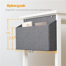 Klein Hoekbureau met - 100x70 cm L-vormig Computerbureau Schrijftafel met Omkeerbare Grote Opbergplanken - Boekenplank Werkstation voor Studie, Speel, Werk en Slaapkamer in Thuis Kantoor — thumbnail 5
