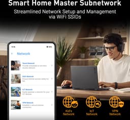 ASUS TUF Gaming BE6500 (TUF-BE6500) draadloze router 2,5 Gigabit Ethernet dual-band (2.4 GHz / 5 GHz) zwart — thumbnail 3