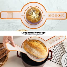 3 stuks Bakmat voor Nederlandse Oven - Broodslinger - Multifunctionele - Siliconen- Sling-bakmat met lange handgreep - Broodbakmat - Herbruikbare Nederlandse Ovenvoering met Lange Handvatten-Geschikt voor airfryer, oven en magnetron -52,5×21,5×0.07cm — thumbnail 2