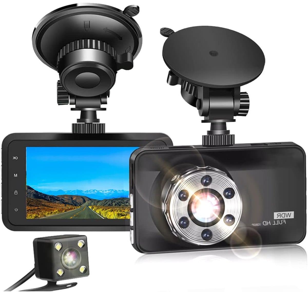 ApexArte® Dual Dashcam - Dashcam voor Auto - Dashcams - Zwart — afbeelding 1