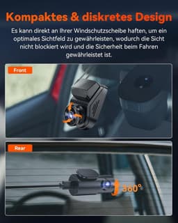 Dashcam - Daschcams - Auto - Camera - Vooruit - Achteruit - Video - Autobeveiliging - Parkeerbeveiliging - Recording - Dag en Nacht - Schadepreventie — thumbnail 2