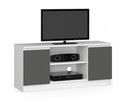 TV Meubel / AKORD Furniture Factory / Wit - Grafietgrijs / 2 Deuren / 40 cm x 120 cm