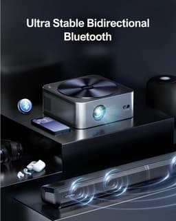 Stemily Beamer - 21.000 Lumen - Wifi - Bluetooth - 1080P Full HD - Streamen - iOS & Android - HDMI - Kabel - Afstandbediening — thumbnail 3