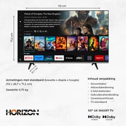 Horizon 50HL7560U/D TiVo Smart TV 50 Inch – 4K Ultra HD Direct LED – Dolby Vision – Dolby Atmos – Zeer Smal Design – 2024 — thumbnail 5