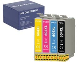 Inktcartridge geschikt voor Epson 604XL compatibel Epson WorkForce WF-2910 WF2930 WF-2935 WF-2950 Expression Home XP-2200 XP-2205 XP-3200 XP-3205 XP-4200 XP-4205 - Pack 1 Zwart 1 Cyaan 1 Magenta 1 Geel