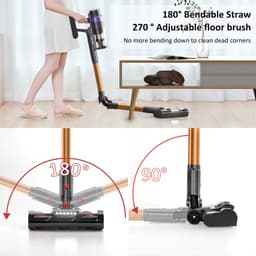 Prettycare buigbare steelstofzuiger - Kruimeldief - Draadloos - 40Kpa - HEPA filter - 530W - Auto stofzuiger — thumbnail 5