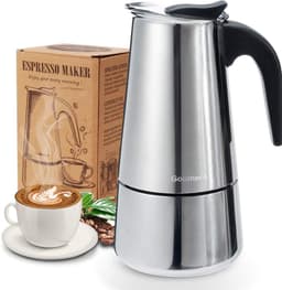 Espresso Maker Koffiezetapparaat 430 Roestvrijstalen Mokkapot Espresso Maker voor 4/6/10 Kopjes Koffiezetapparaat voor op het fornuis Geschikt voor Inductiekookplaten, 300 ml. — thumbnail 1