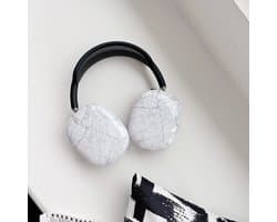 MY PROTECT - Siliconen Marmer Cover Case geschikt voor Airpods Max - Wit