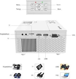 Mini beamer - Mini projector - Mini beamer smartphone - Wit — thumbnail 3