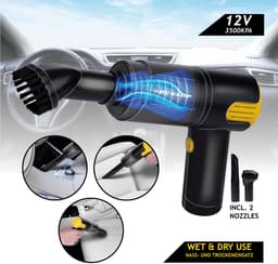 Dunlop Auto Stofzuiger - 12V Aansteker Aansluiting - Nat en Droog - Spleet- en Borstelmondstuk - 3 Meter Kabel - Auto Accessories - Zwart/Geel — thumbnail 3