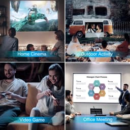 Ntech Draagbare Beamer - Full HD Beamer / Projector - Streamen vanaf iOS & Android via WiFi - Zwart — thumbnail 2