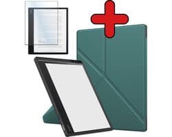 Hoes Geschikt voor Kobo Elipsa 2E - Met Screenprotector - Luxe E-reader Trifold Case - Bescherm Hoesje Book Cover - Donkergroen