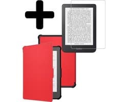 Hoes Geschikt voor Kobo Clara HD - E-reader Bescherm Hoesje Case Sleep Cover Met Screenprotector - Hoes Geschikt voor Kobo Clara HD Hoesje - Rood
