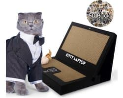 Kitty Laptop – Kattenspeelgoed Laptop – Met Catnip Muis – Inclusief Schattige Kattenstickers – Krabplank voor Katten – Cat Laptop Toy - Cadeau voor Kattenliefhebbers