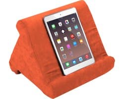 Orange Donkey, Tablet kussen – Oranje - 3 kijkhoeken – tablet pillow – tablet houder – tablet standaard – pillow pad - tablet kussen houder ook geschikt voor smartphone, boek of e-reader - 29x23x26 cm