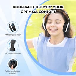 StayPowered Bluetooth Hoofdtelefoon voor Kinderen - Veilig en Kwalitatief Geluid - 85/94 dB Volumeregeling - 40 Uur Batterij - HD Microfoon - Opvouwbaar en Verstelbaar - Snelle Bluetooth 5.4 - Zwart - Levering Sneller dan Aangegeven! — thumbnail 3