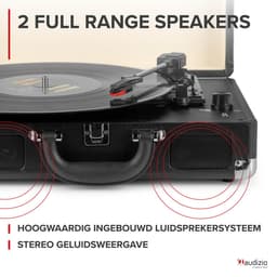 Retro platenspeler met speakers - Audizio RP114BK - Model 2025 - met PC software - Zwart — thumbnail 4