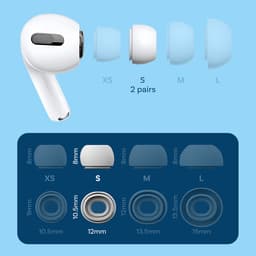 MMOBIEL 2 Paar Vervangende Oordopjes Tips Geschikt voor AirPods Pro Gen 1 & 2 - Antislip Siliconen Oordopjes met Ruisonderdrukkingsgat, Draagbare Opbergdoos en Passen in Oplaadcase - S - Wit — thumbnail 2