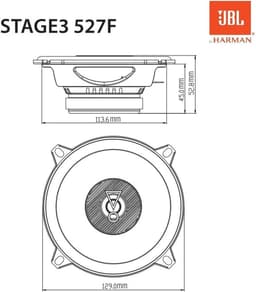 JBL Stage3 527F - Autospeakers - 5.25” Inch (130 mm) - 2-Weg Coaxiaal - 200 Watt- 2 Stuks - Zonder G — thumbnail 5