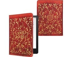 kwmobile e-reader hoesje geschikt voor Amazon Kindle Paperwhite 11. Generation 2021 hoes - E reader flip case met magneetsluiting - Ereader cover - Sprookjesboek design in geel / oranje / rood
