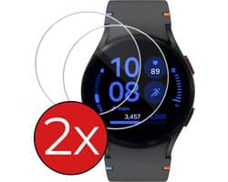Screenprotector - 2 Stuks - Geschikt voor Samsung Galaxy Watch FE (40mm) - Sterk & Shockproof - Tempered Glass - Gehard Glas - Beschermglas Screen Cover - Bescherm Protector voor Smartwatch