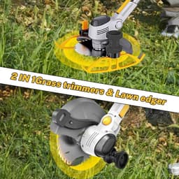 Accugrasmaaier - 2 x accu - Elektrische - Professionele - Grasmaaier - Verstelbare Snijder - Draadloze - Grasmaaier - Tuin - 100-135cm - Zaagblad - Maaiblad - Grastrimmer — thumbnail 4