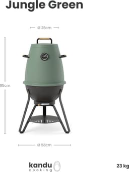 Kandu Cooking 41 kooksysteem - Jungle Green - Vertical Cooking barbecue - Ø58 x H95 cm — thumbnail 2