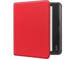 Hoes Geschikt voor Kobo Libra Colour Hoesje Bookcase Cover Book Case Hoes Sleepcover - Rood