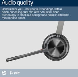 HP Poly Voyager 4320 UC Stereo On Ear headset Bluetooth Stereo Zwart Noise Cancelling Volumeregeling, Incl. oplaad- en — thumbnail 3