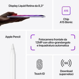 Apple iPad mini 5G TD-LTE & FDD-LTE 64 GB 21,1 cm (8.3") 4 GB Wi-Fi 6 (802.11ax) iPadOS 15 Paars — thumbnail 4