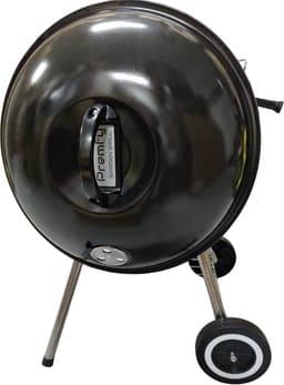 Premfy Luxe Kogelbarbecue - Houtskoolbarbecue - Ronde Barbecue op Wielen - SET met 2 Grillrollen, BBQ Hoes, en Grilltangen SET - 46x76 cm - Instelbaar Luchtrooster - Grilloppervlak Ø 45 cm - Met As Vanger - Zwart — thumbnail 4